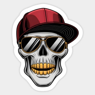 Street Hip Hop Rapper Skull Sticker